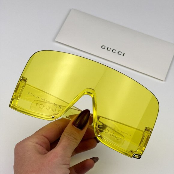 Gucci GG1631S 009 BRAND NEW Sunglasses Yellow Shield Unisex GG 1631S - Picture 1 of 13